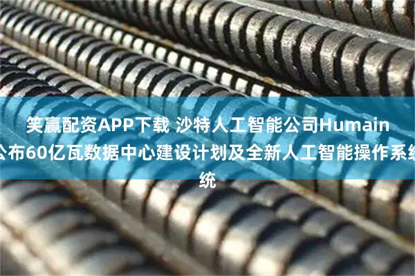 笑赢配资APP下载 沙特人工智能公司Humain公布60亿瓦数据中心建设计划及全新人工智能操作系统