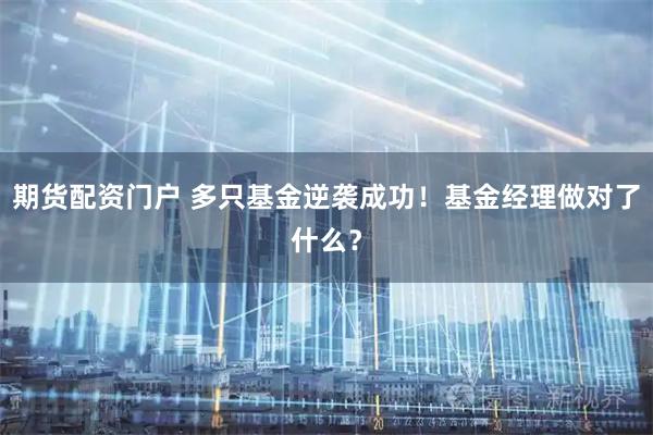 期货配资门户 多只基金逆袭成功！基金经理做对了什么？